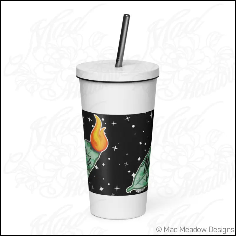 Manifest That Sh*t! Cosmic Insulated tumbler with a straw - Print on Demand