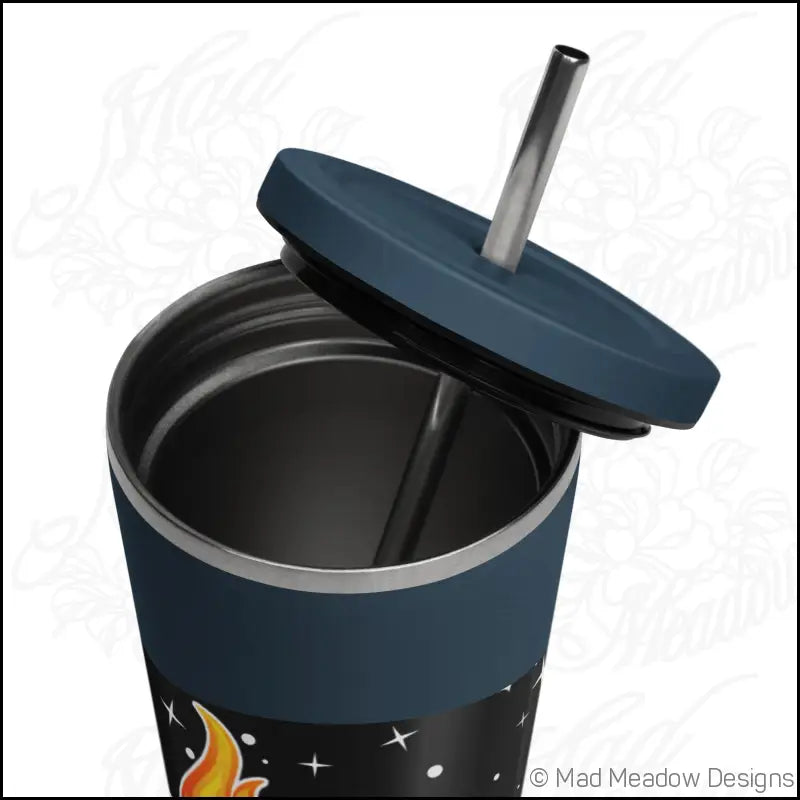 Manifest That Sh*t! Cosmic Insulated tumbler with a straw - Print on Demand