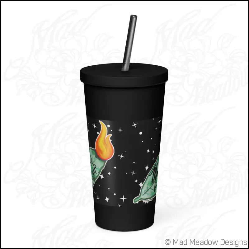 Manifest That Sh*t! Cosmic Insulated tumbler with a straw - Print on Demand