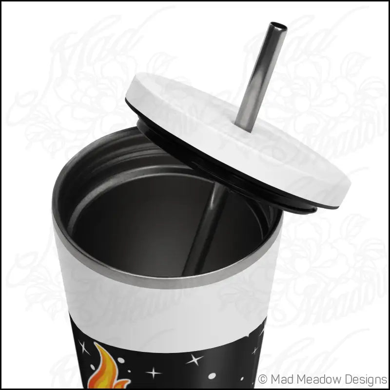 Manifest That Sh*t! Cosmic Insulated tumbler with a straw - Print on Demand