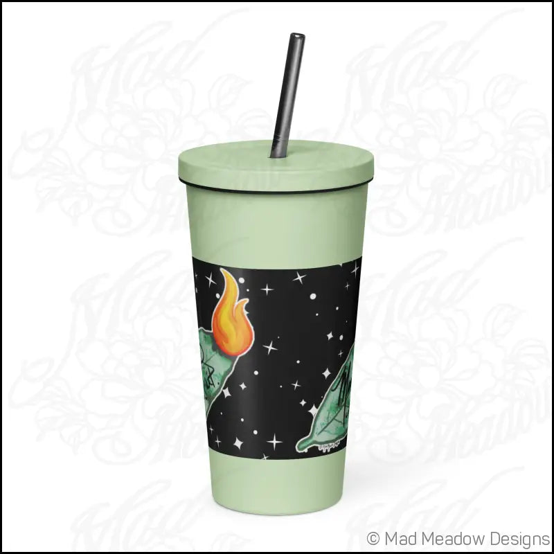Manifest That Sh*t! Cosmic Insulated tumbler with a straw - Print on Demand