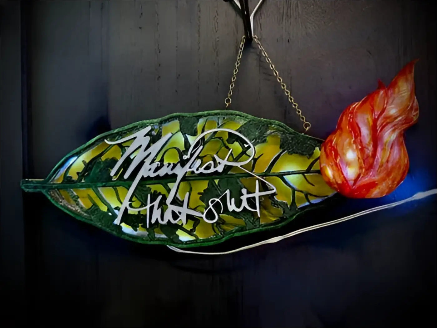 Manifest That Shit Hanging Wall Light LED USB - Light LC 3DP Hanging