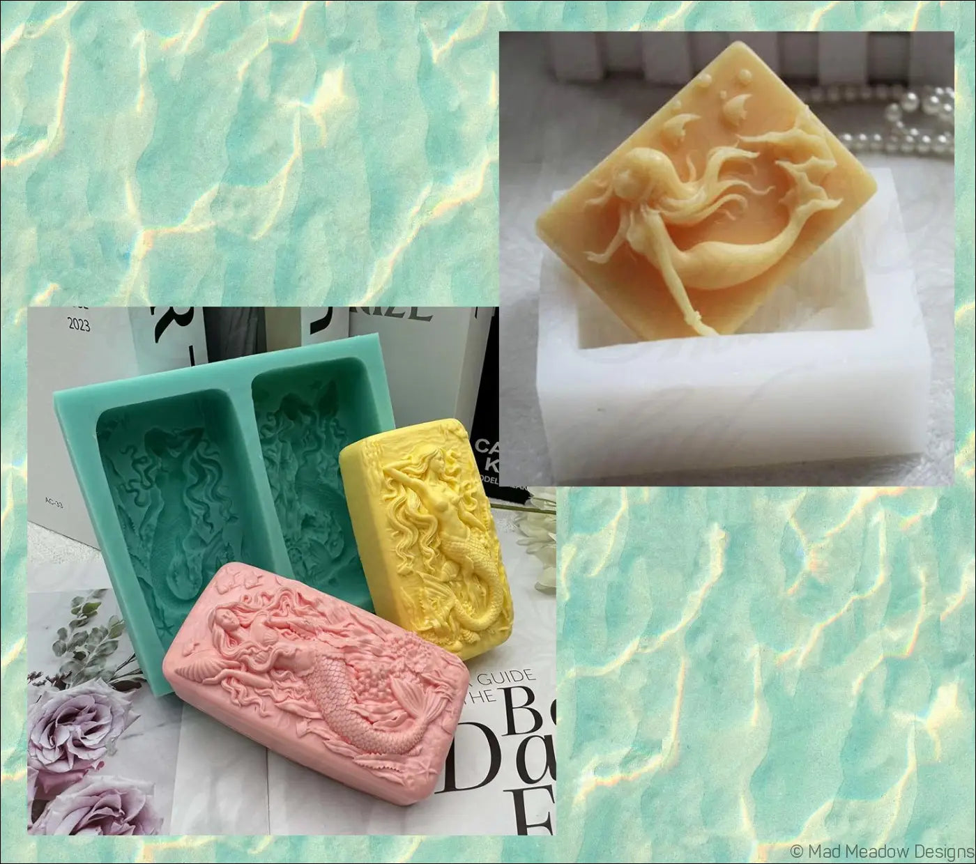Mermaid Silicone Molds for Resin or Soap 3 Bars- Destash Unused