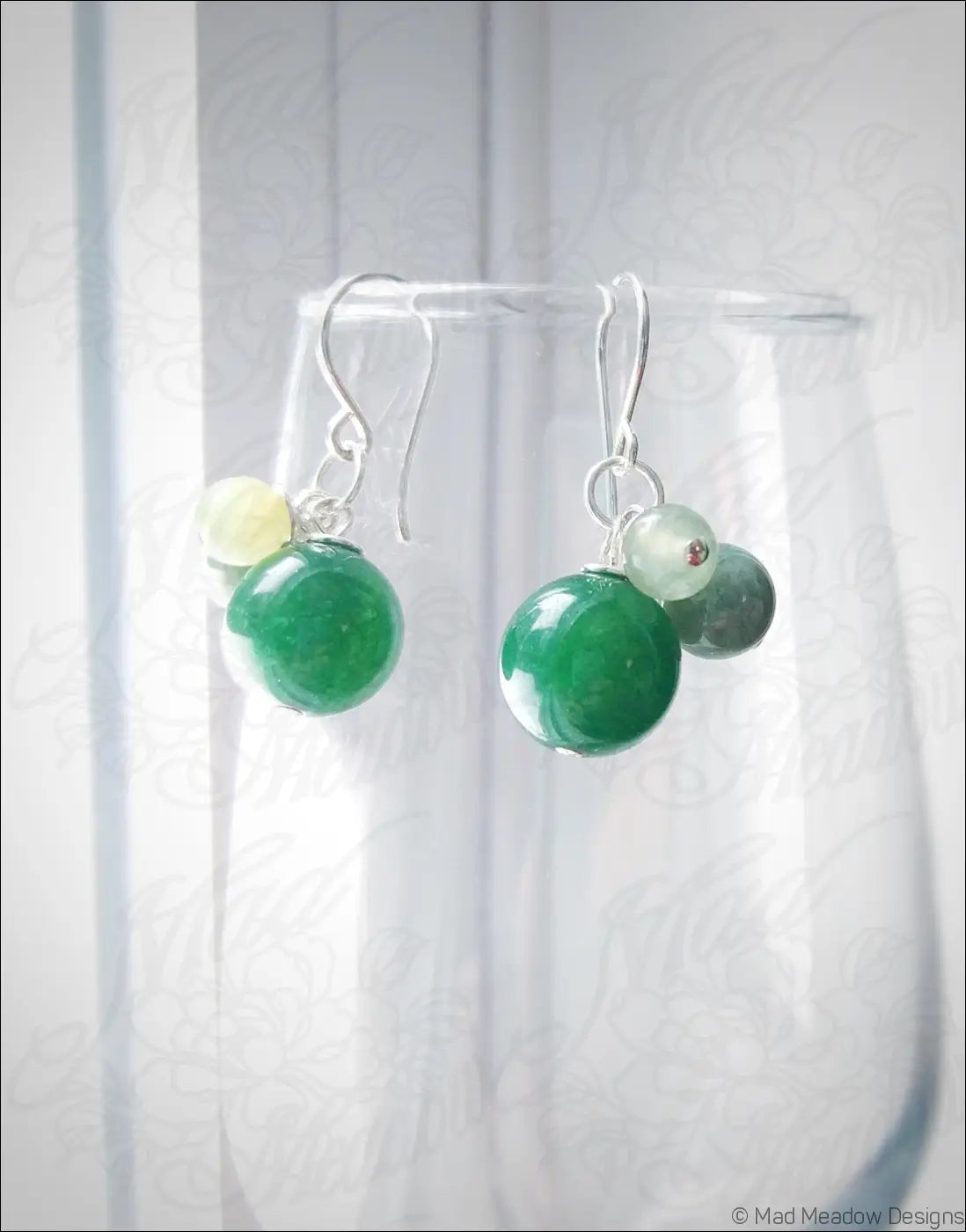 Multi-Color Jasper & Marble Gemstone Bobble Dangle Earrings - Jewelry