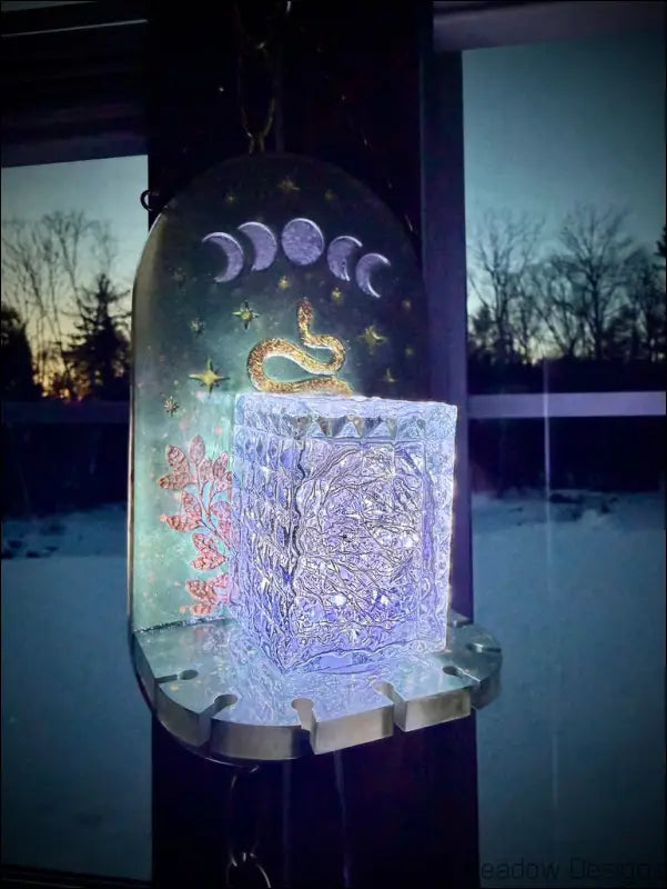 Mystical Green & Golden Snake Hanging Wall Light Necklace Holder - Light