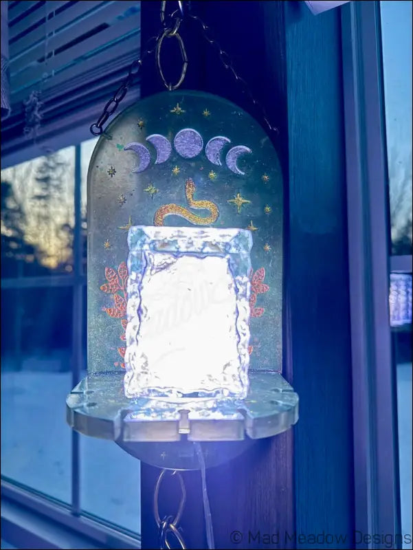 Mystical Green & Golden Snake Hanging Wall Light Necklace Holder - Light