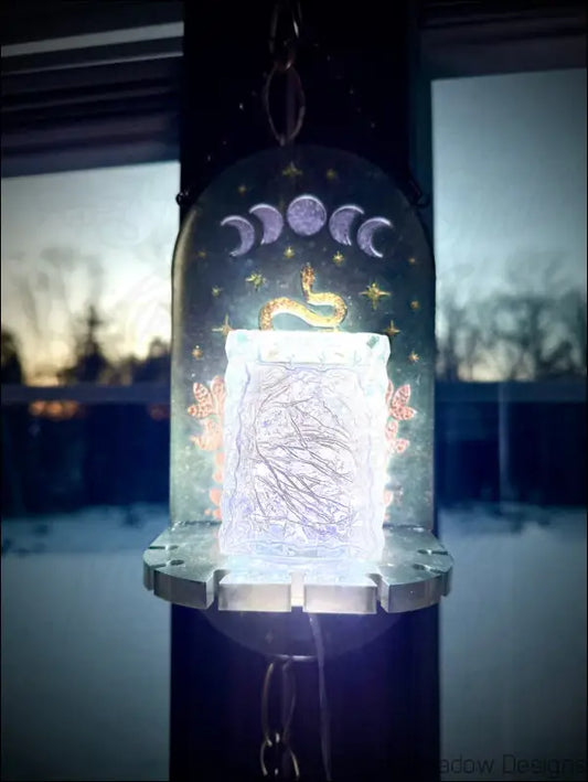 Mystical Green & Golden Snake Hanging Wall Light Necklace Holder - Light