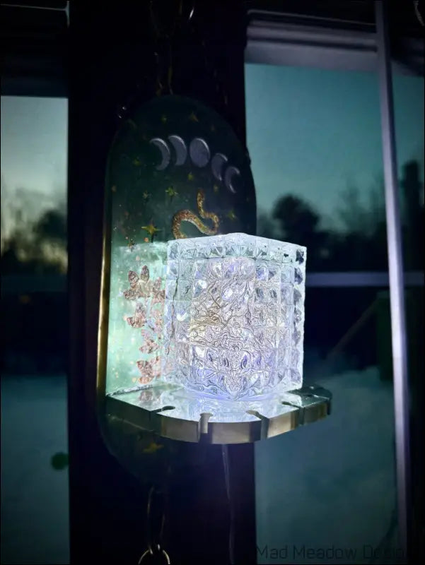 Mystical Green & Golden Snake Hanging Wall Light Necklace Holder - Light