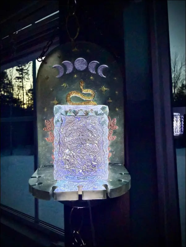 Mystical Green & Golden Snake Hanging Wall Light Necklace Holder - Light