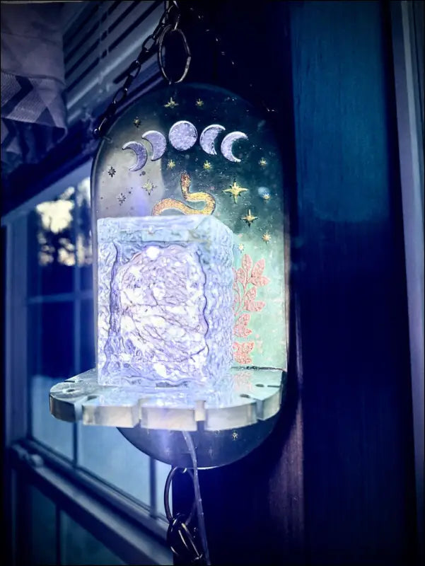 Mystical Green & Golden Snake Hanging Wall Light Necklace Holder - Light