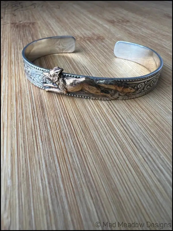 Running Fox Brass and Sterling Silver Cuff Bracelet - Jewelry