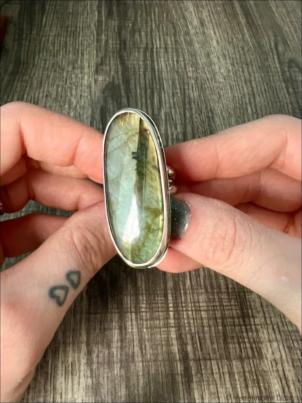 Beautiful Flashy Labradorite Large 20x50 Cabochon sterling Silver Statement Ring - Jewelry