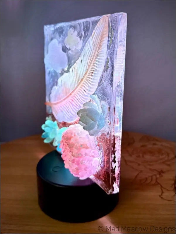 Pastel Whimsical Feather LED Nightlight with USB Remote Control - Light