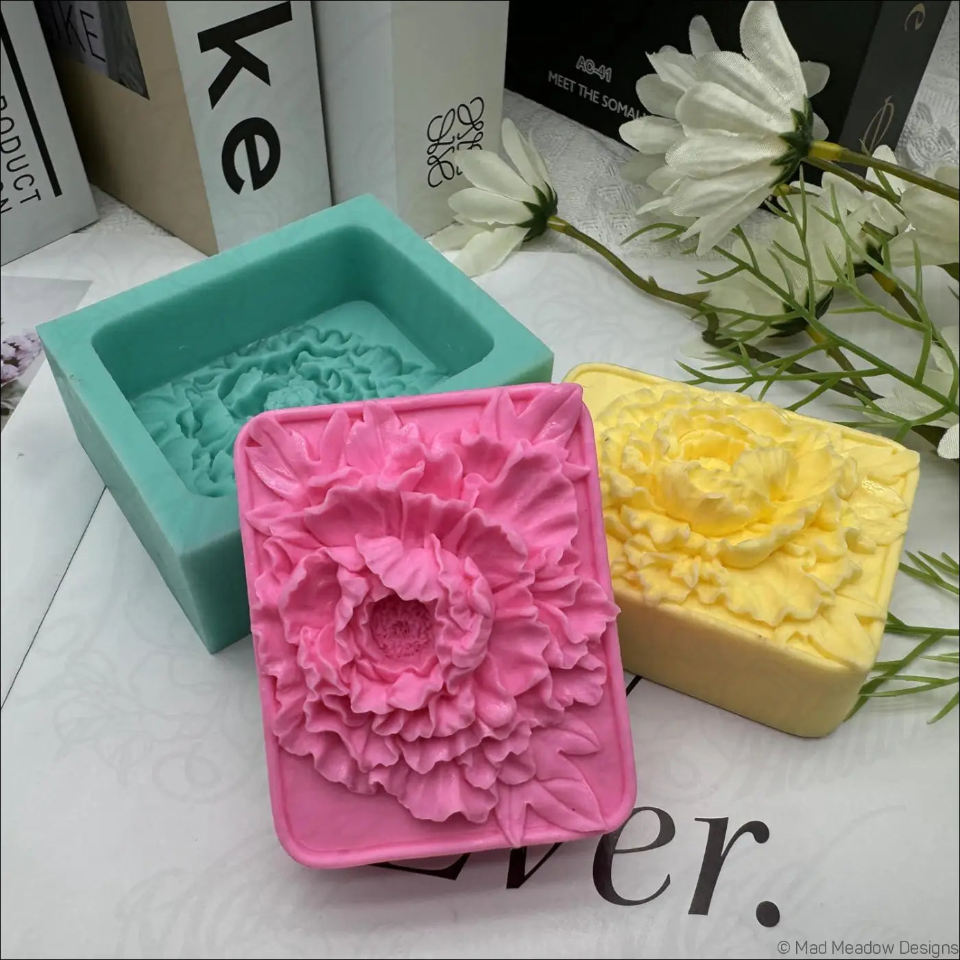Peony Silicone Molds for Resin or Soap 2 pcs - Destash Unused