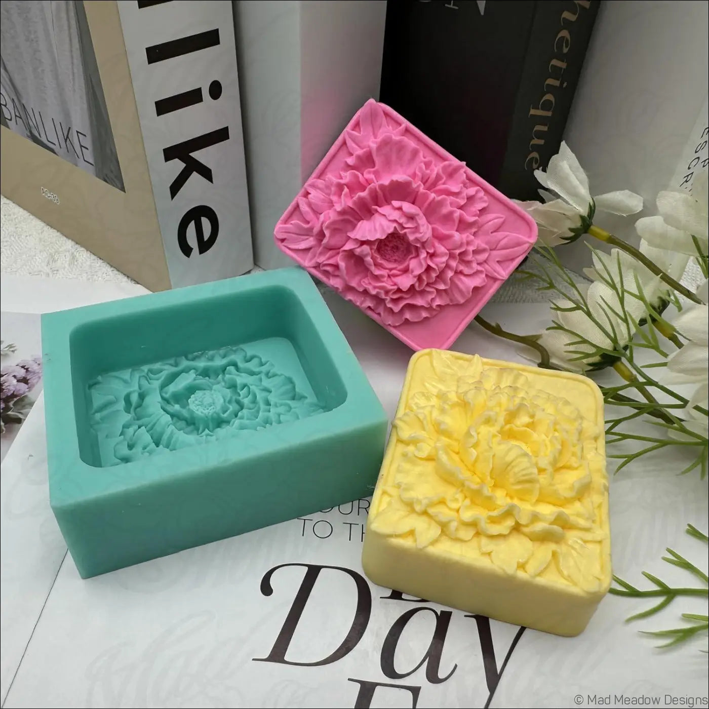Peony Silicone Molds for Resin or Soap 2 pcs - Destash Unused