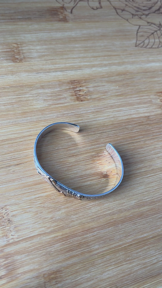 Sterling Silver Cuff Bracelet with Grasshopper Brass Accent