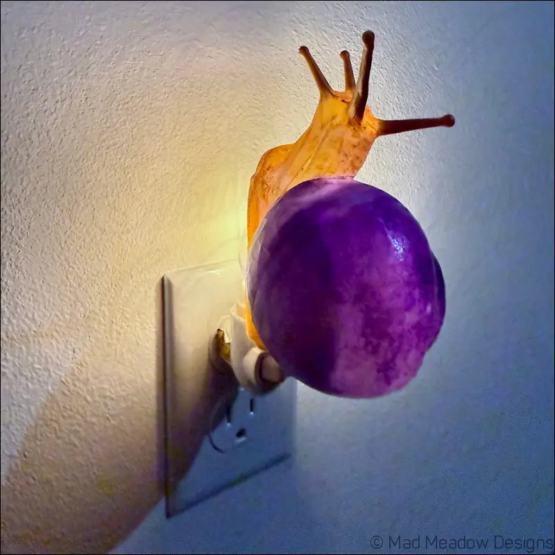 Purple and Golden Yellow Snail Wall Night Light - Light