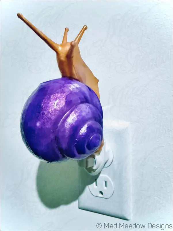 Purple and Golden Yellow Snail Wall Night Light - Light