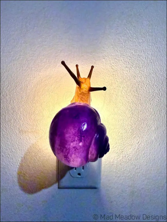 Purple and Golden Yellow Snail Wall Night Light - Light