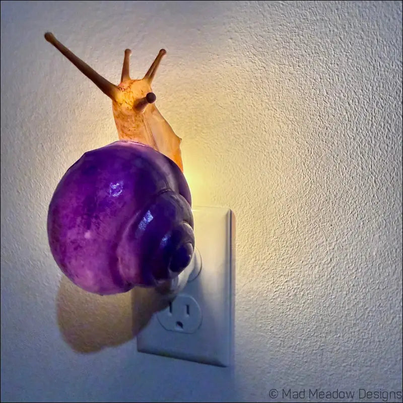 Purple and Golden Yellow Snail Wall Night Light - Light