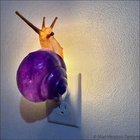 Purple and Golden Yellow Snail Wall Night Light - Light