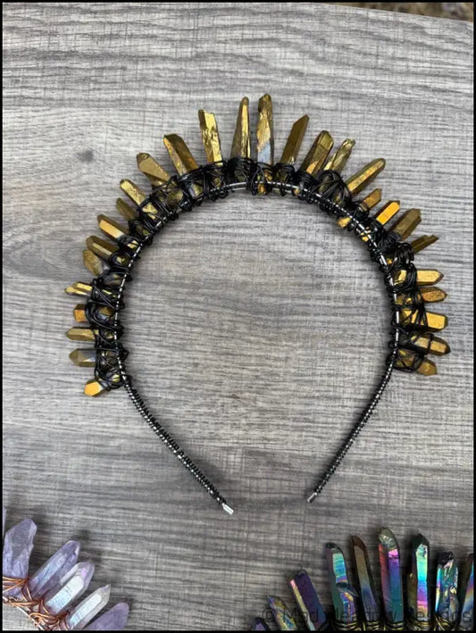 RESERVED Dark Golden Goddess Crown