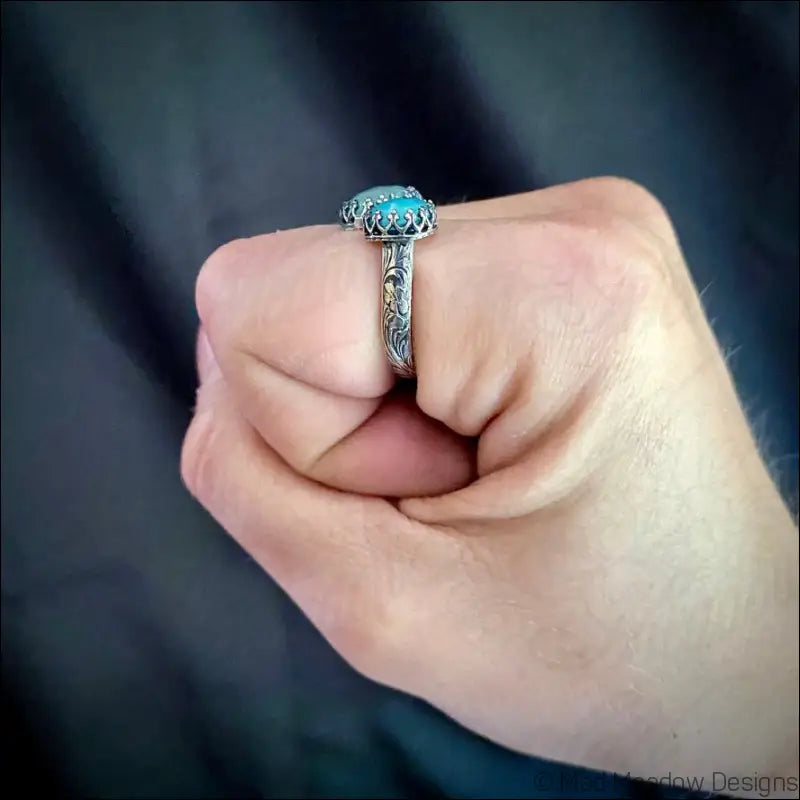 Double Rose Cut Gemstone Bypass Ring with Chrysoprase Chalcedony Labradorite and Lapis Lazuli - Jewelry