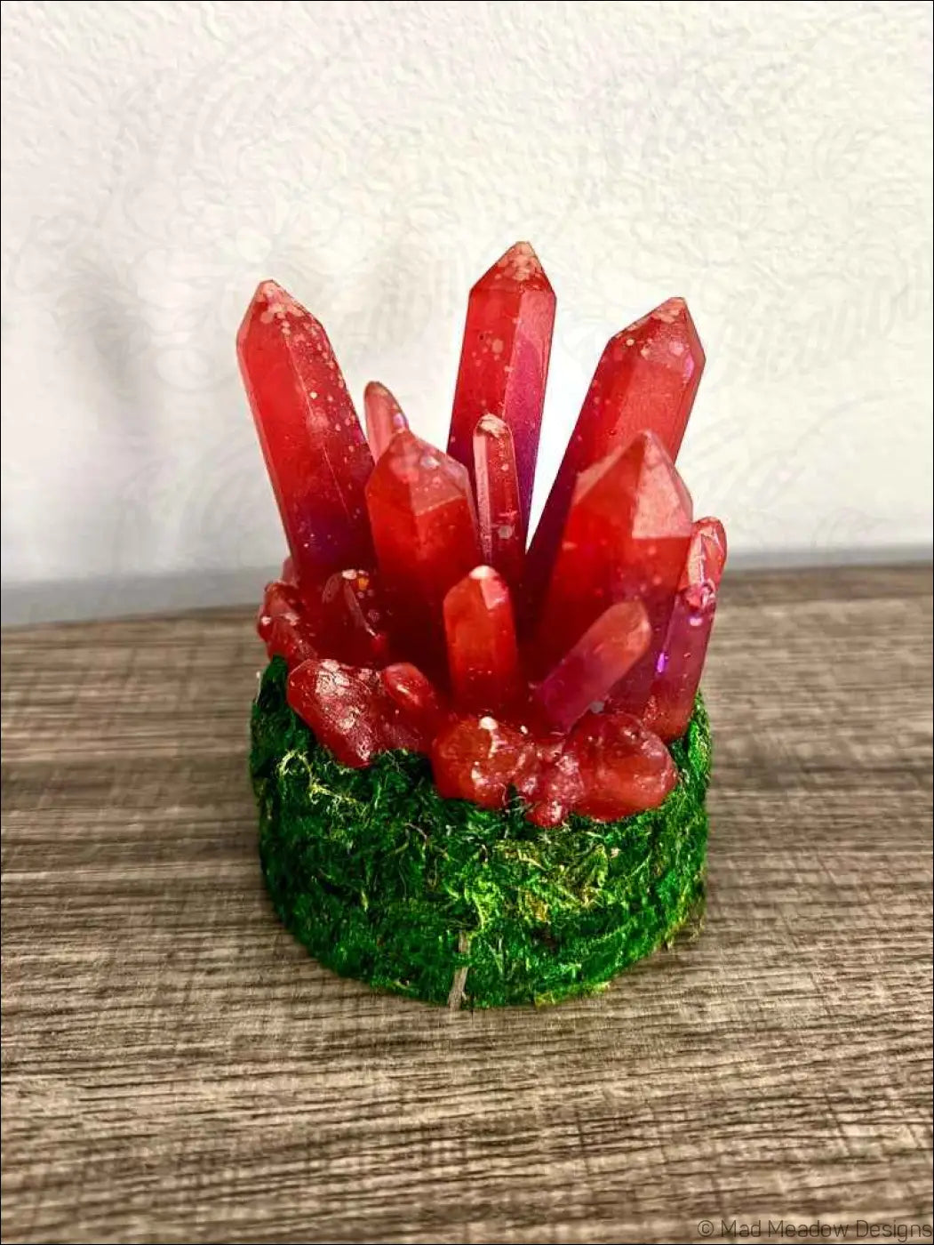 Ruby Red Crystal Cluster Battery Powered RGB Light
