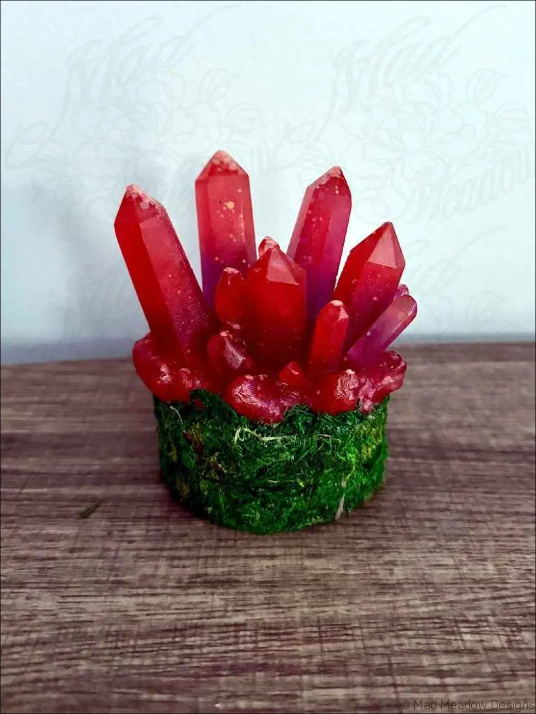 Ruby Red Crystal Cluster Battery Powered RGB Light