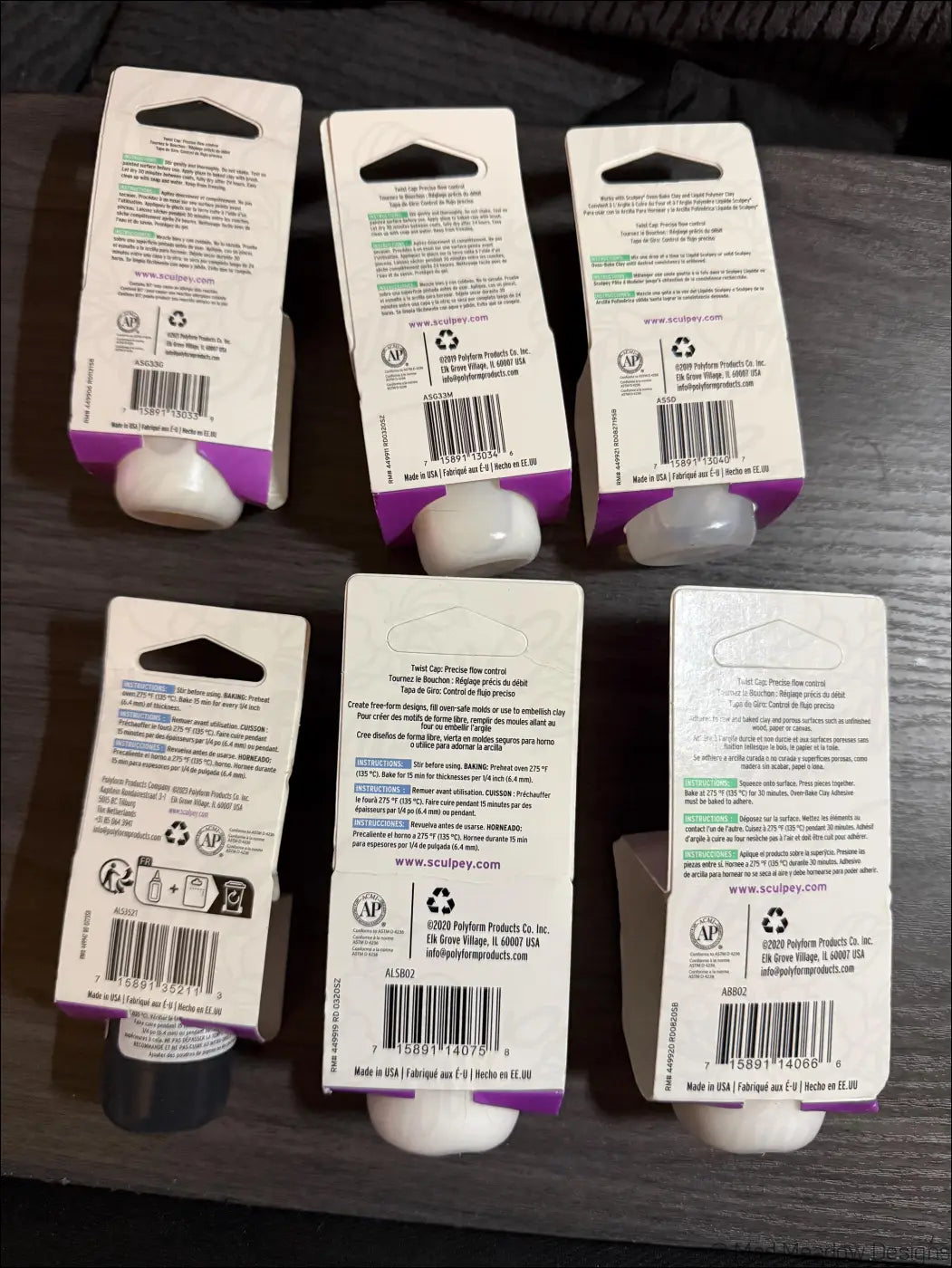 Sculpey Polymer Clay Bundle: Liquid Glaze Softener Adhesive Souffle Clay - Destash New