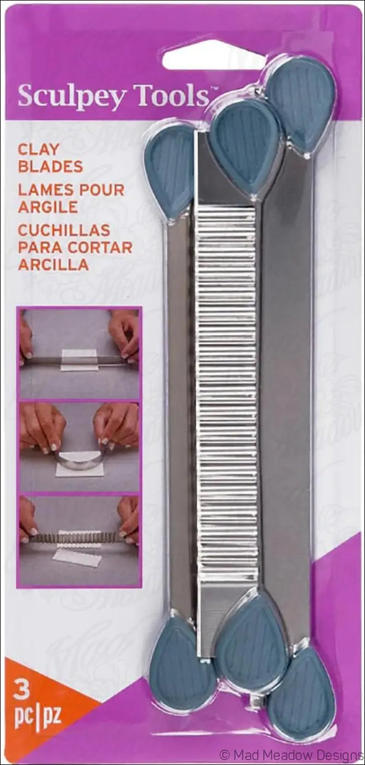 Sculpey Tools Clay Blades Set – Stainless-Steel Rigid Wavy Flexible Cutting Tools - Destash New