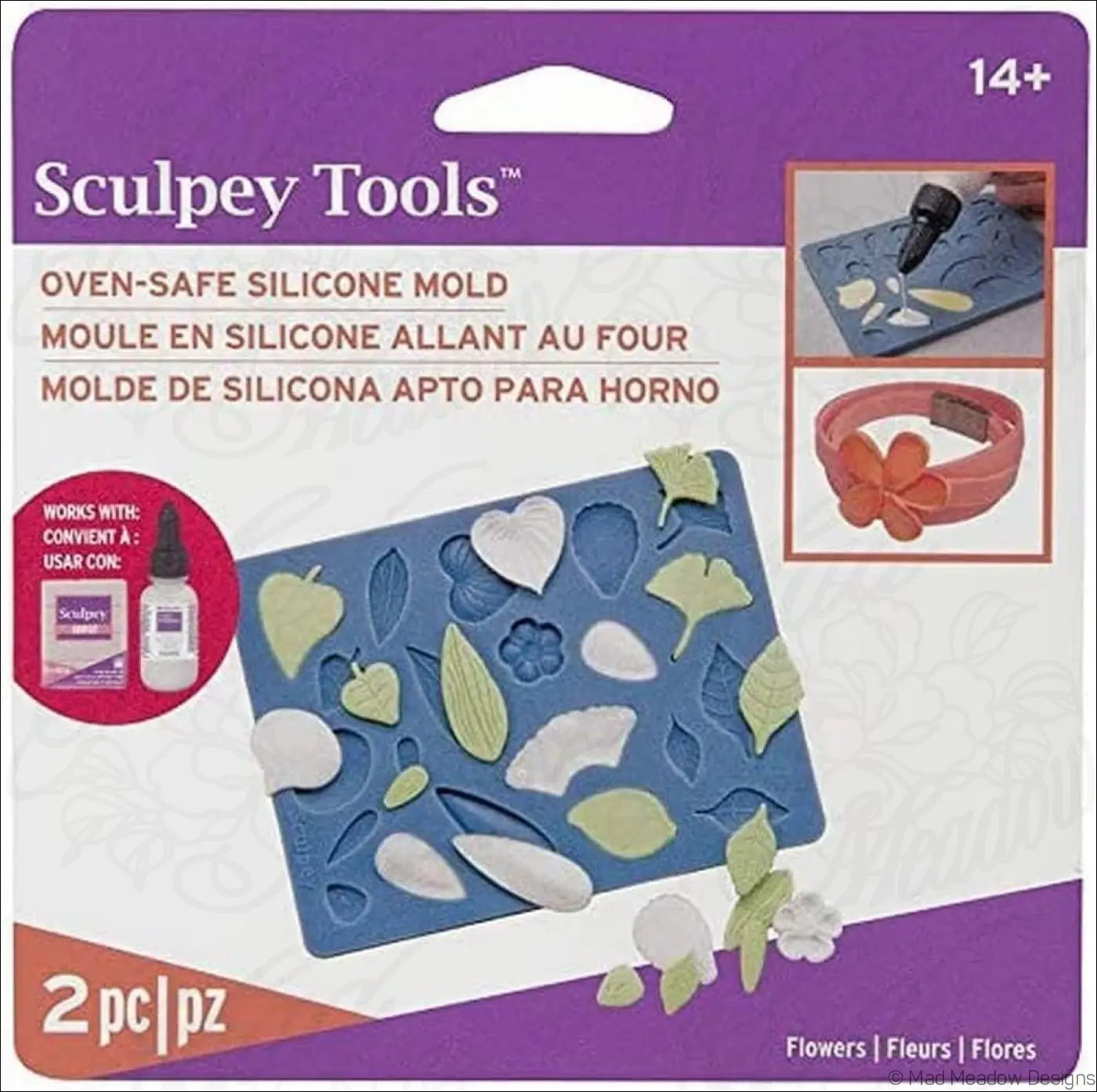 Sculpey Tools Flexible Oven Safe Silicone Flowers Mold - Destash New