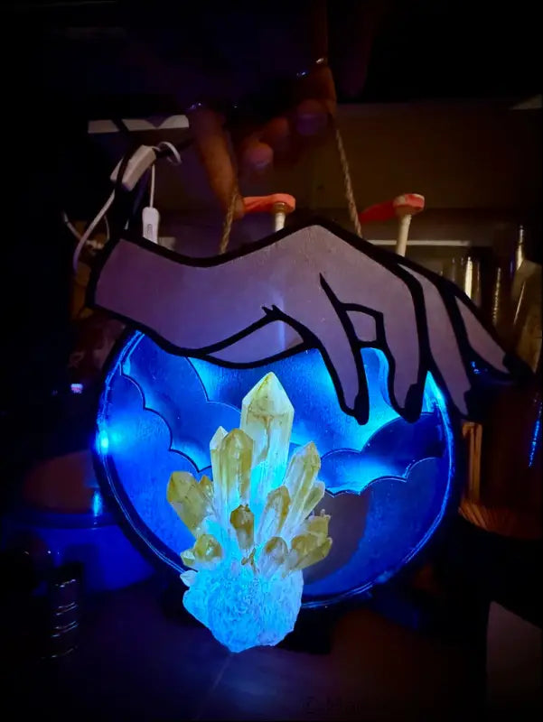 Silver and Citrine Hanging Crystal Ball Light