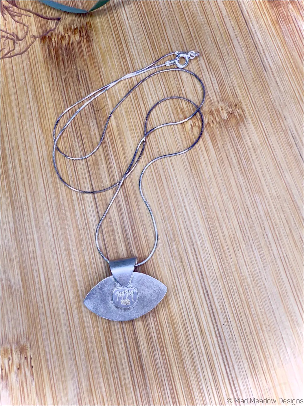 Aqua Chalcedony Evil Eye Sterling Silver Pendant Necklace on 18’’ Snake Chain - Jewelry