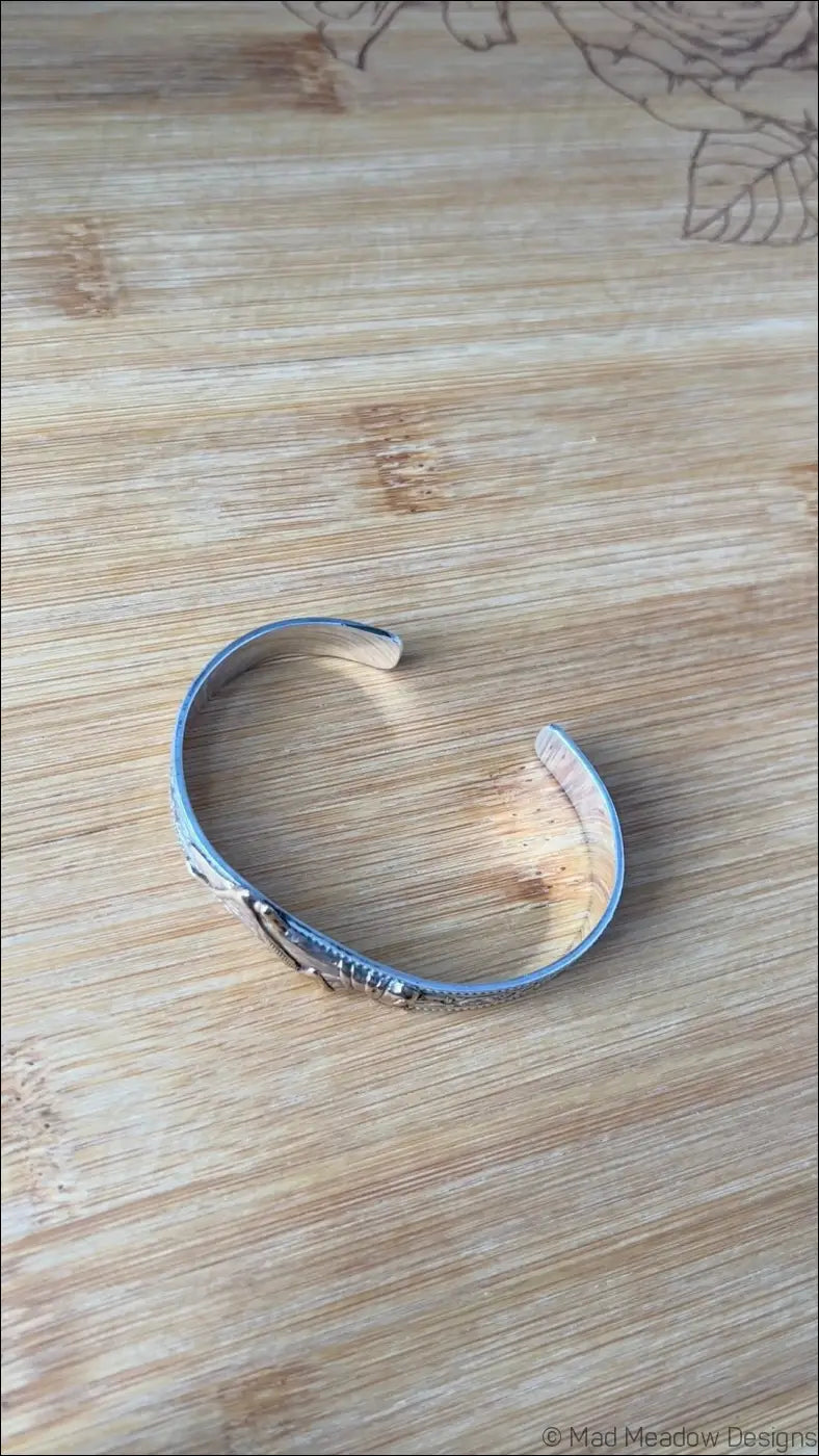 Sterling Silver Cuff Bracelet with Grasshopper Brass Accent