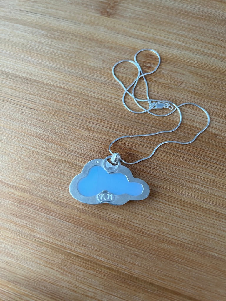 Sterling Silver Opalite Cloud Pendant on 18’’ Snake Chain Necklace - Jewelry