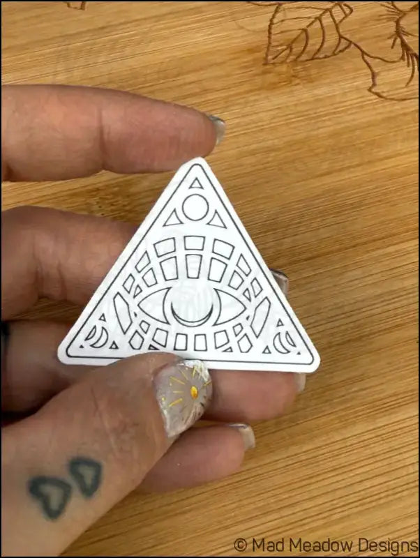 All Seeing Eye Line Drawing Sticker by Mad Meadow Sticker