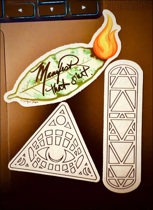 Sticker Bundle Manifest That Sh*t & Coloring Book Stickers Elemental & All Seeing Eye Sticker