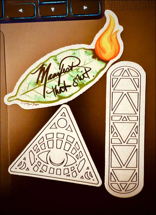 Sticker Bundle Manifest That Sh*t & Coloring Book Stickers Elemental & All Seeing Eye Sticker