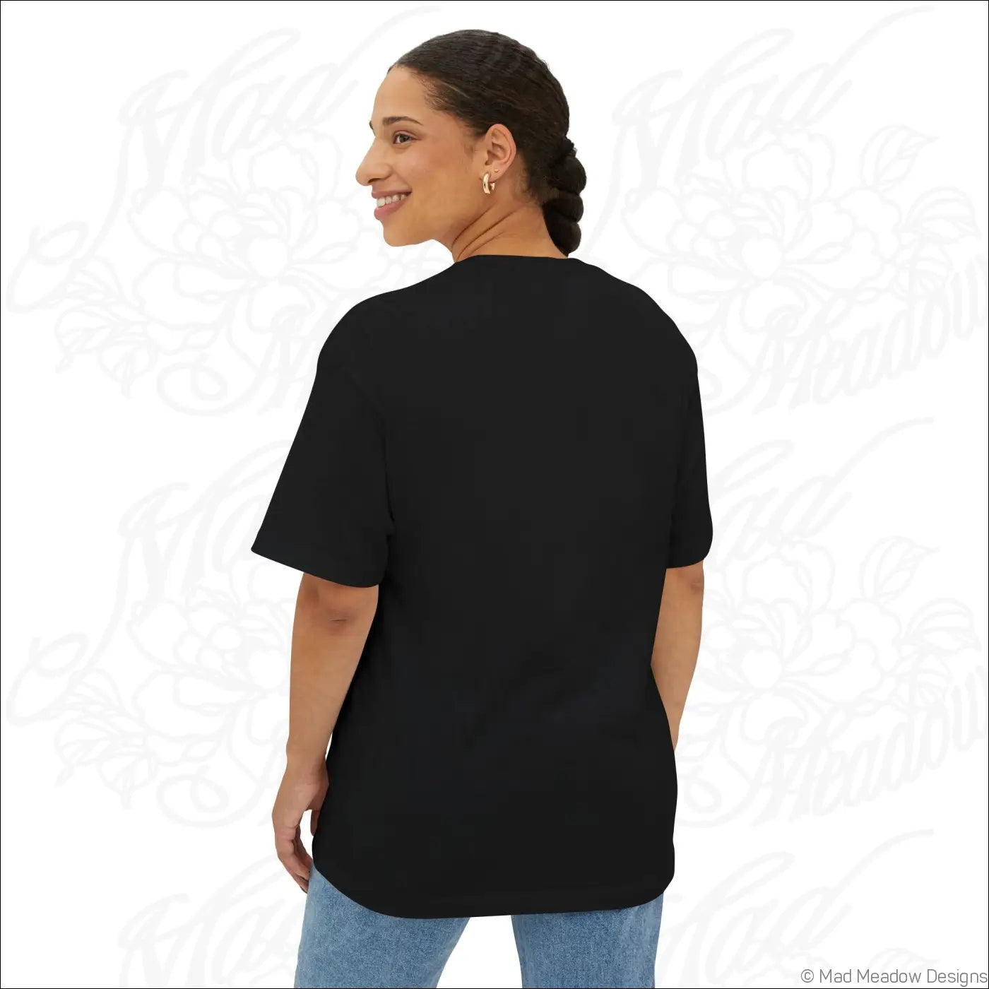 Black oversized boxy tee with relaxed fit and short sleeves perfect for low heat casual wear Sun Tarot Rider Waite Smith design
