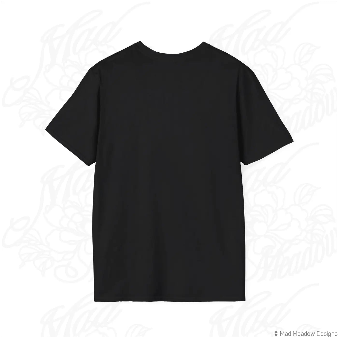 Black short-sleeved crew neck t-shirt featuring a vintage tarot design made from ethically sourced cotton for low heat care