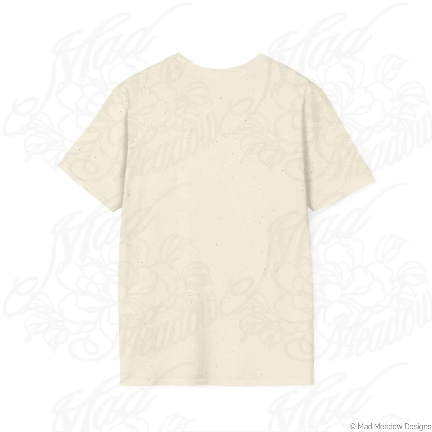 Cream-colored short-sleeved t-shirt with subtle speckled texture made from ethically sourced cotton low heat care vintage tarot tee