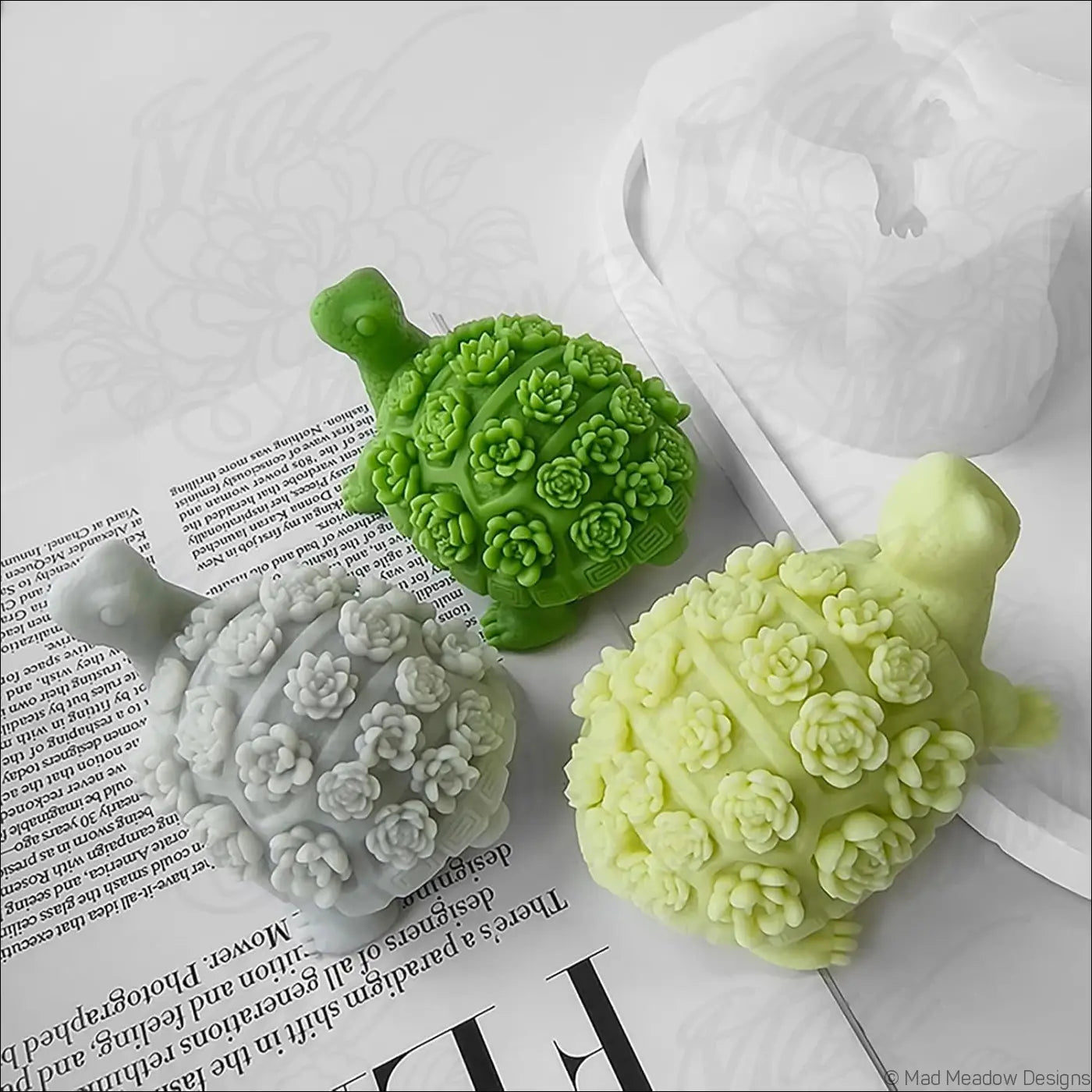 Tortoise Turtle and T-Rex Dinosaur Resin Molds Bundle Flexible Silicone Molds 4Pcs