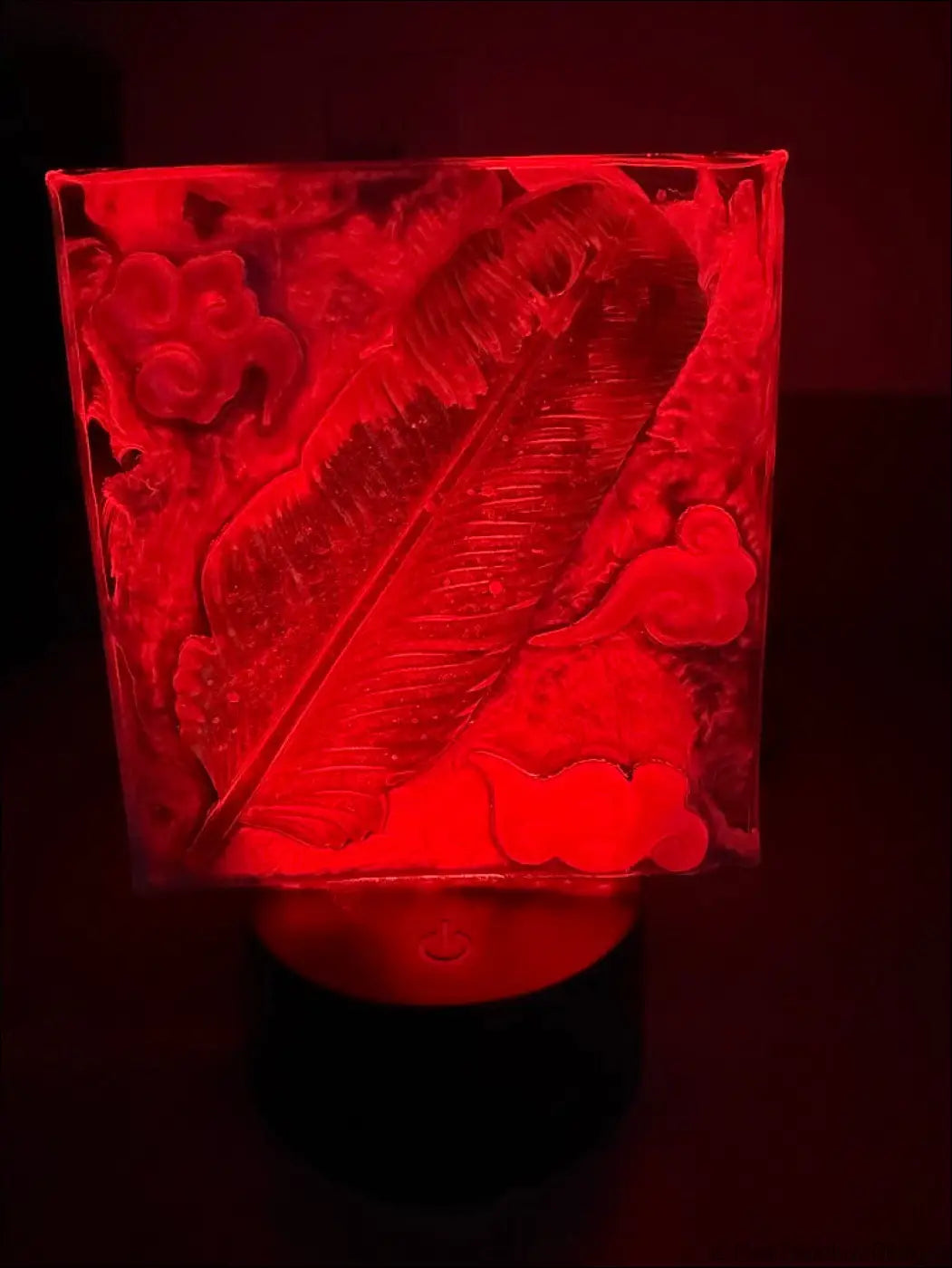 Whimsical Golden Feather Resin Lamp for a Dreamy Sanctuary - Light