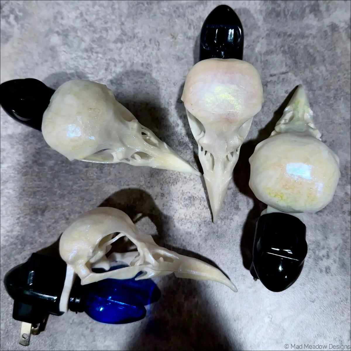 White Bird Skull Wall Night Light - Light 3DP Wall Plug